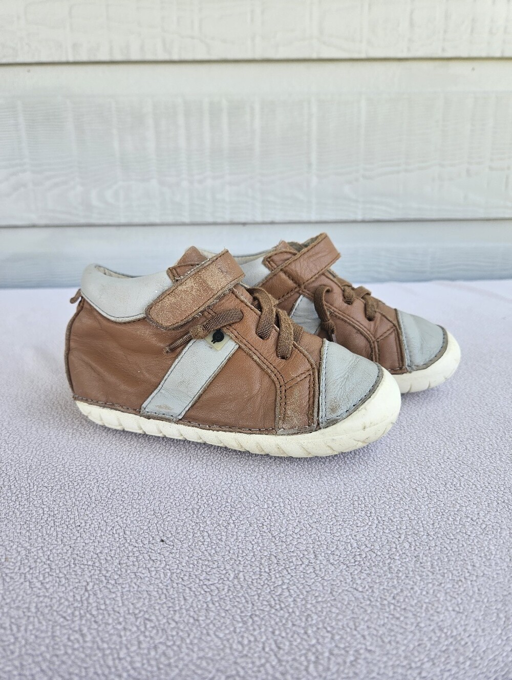 Old Soles Leather Ankle Sneaker Boot Toddler SZ 8 Brown Hook & Loop Flexible